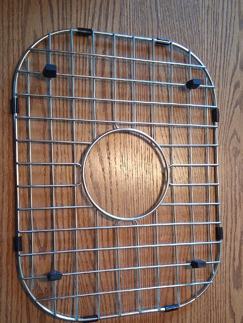 Houzer Stainless Steel Sink Grid with Center Drain - Silver-12" x 15 3/4"